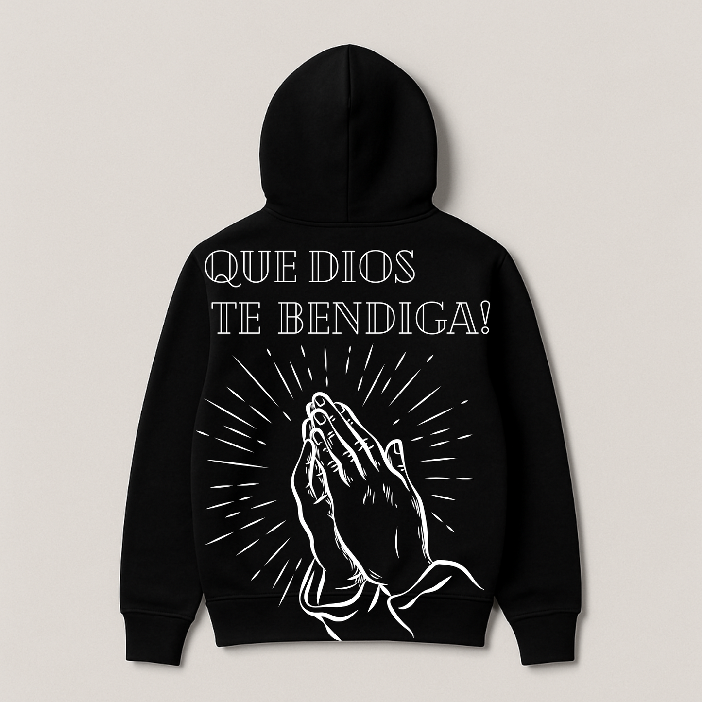QUE DIOS TE BENDGA! - PUFF HOODIE -BLACK
