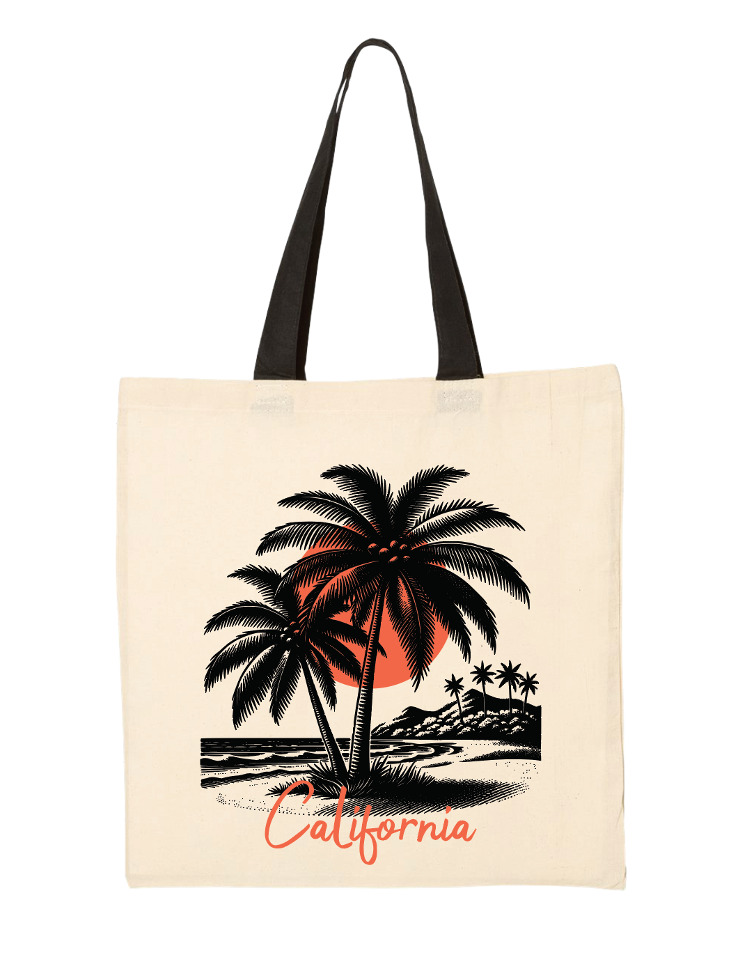 California Sunset Tote Bag - Custom Handle Color | Tu Herencia Co.