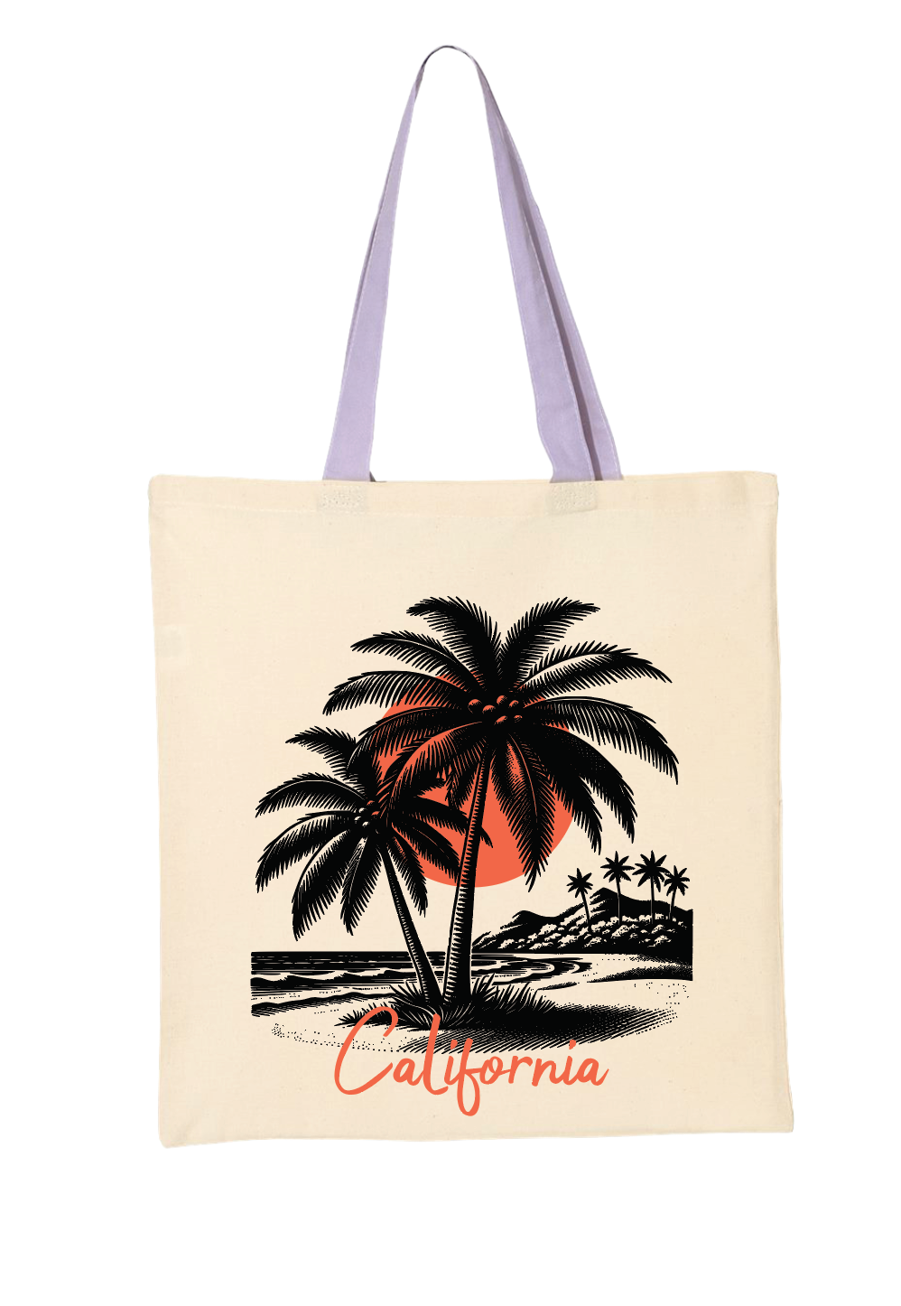 California Sunset Tote Bag - Custom Handle Color | Tu Herencia Co.