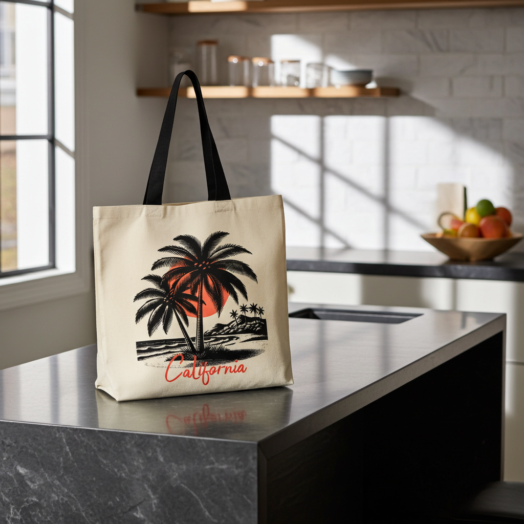 California Sunset Tote Bag - Custom Handle Color | Tu Herencia Co.